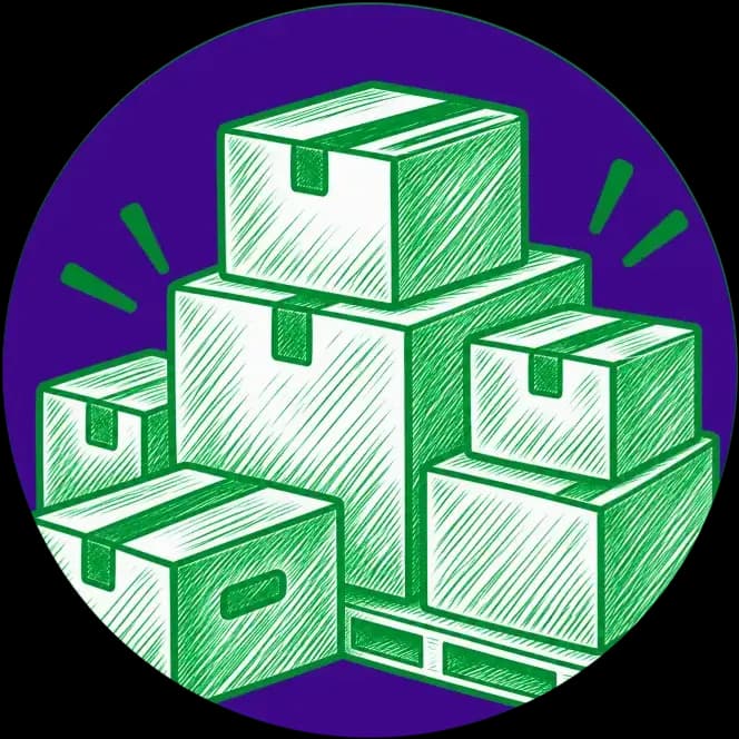A stack of stock boxes